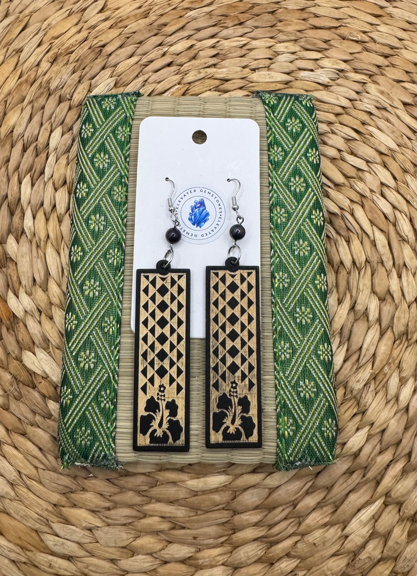Peacock Pearl Leaf Earrings