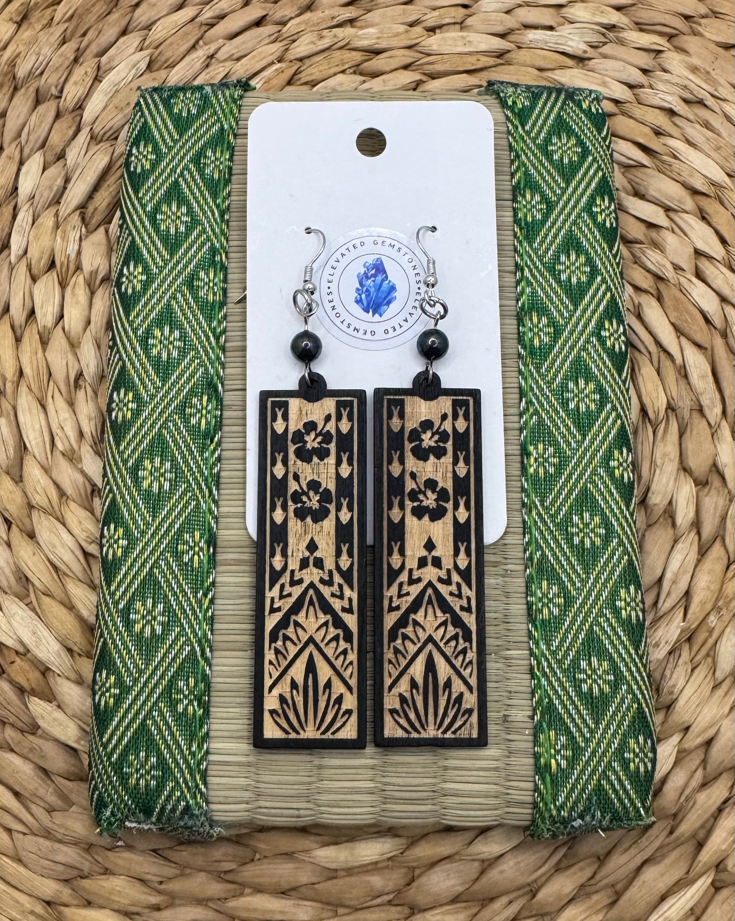 Peacock Pearl Leaf Earrings