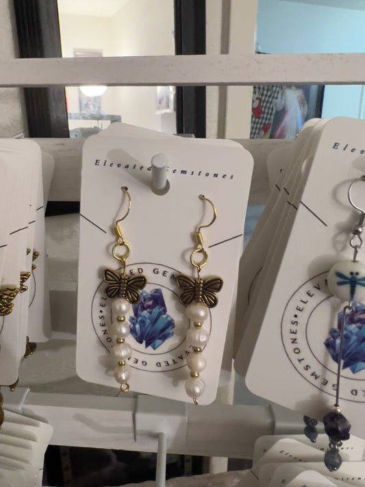 Pearl Butterfly Earrings