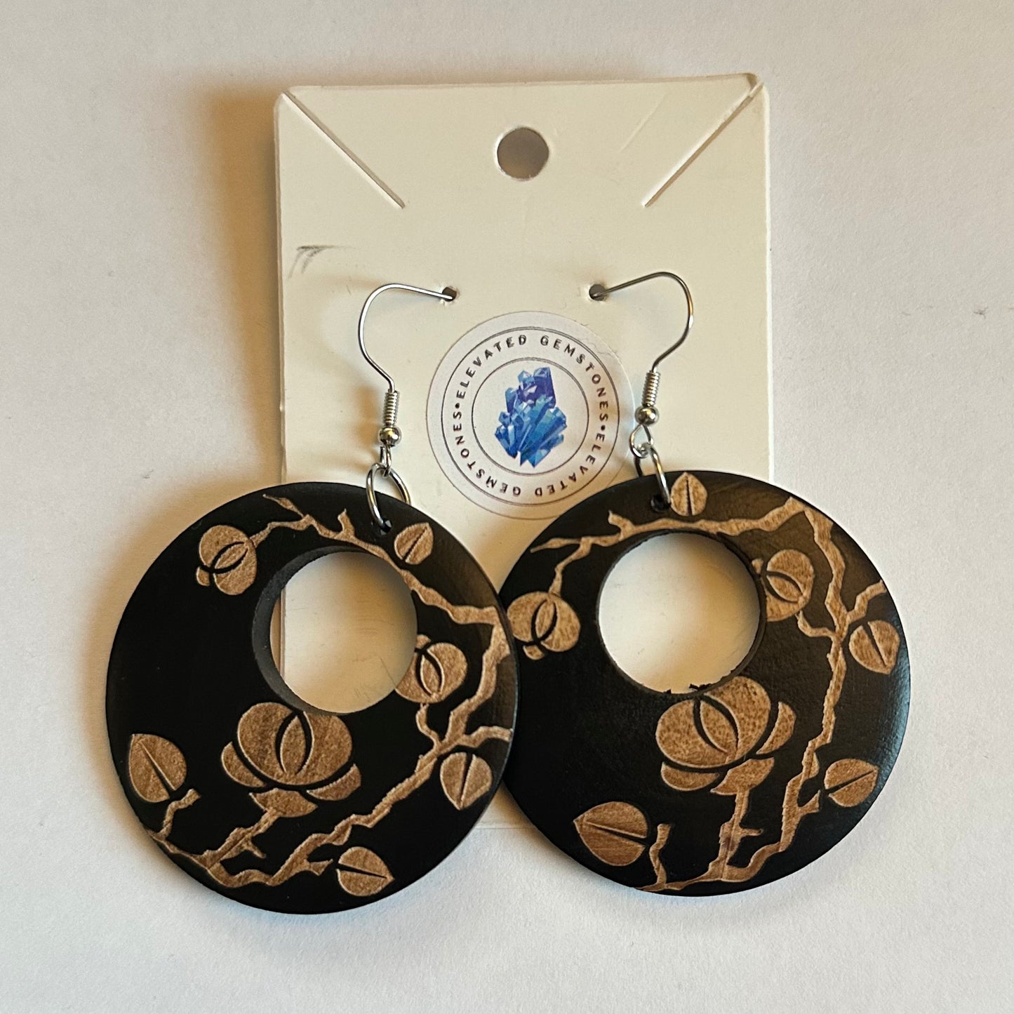 Tribal Wood Hoop Earrings