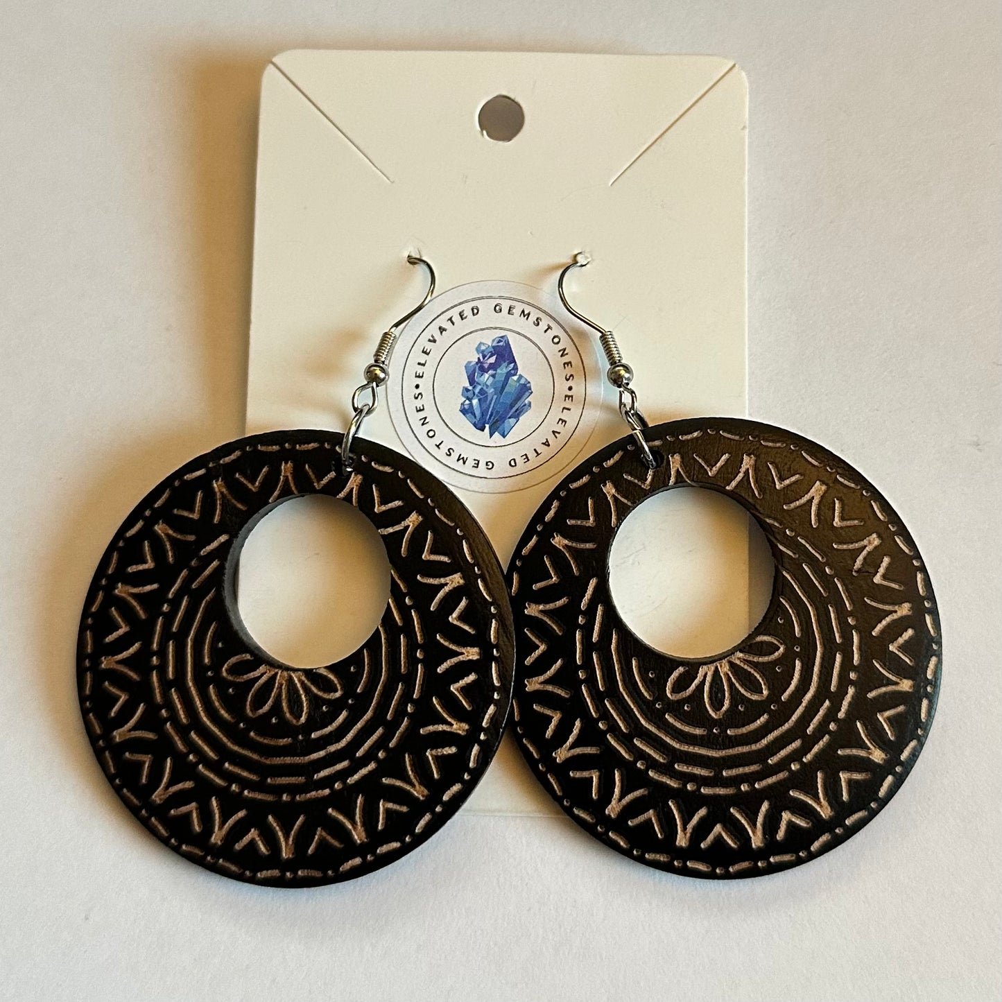 Tribal Wood Hoop Earrings