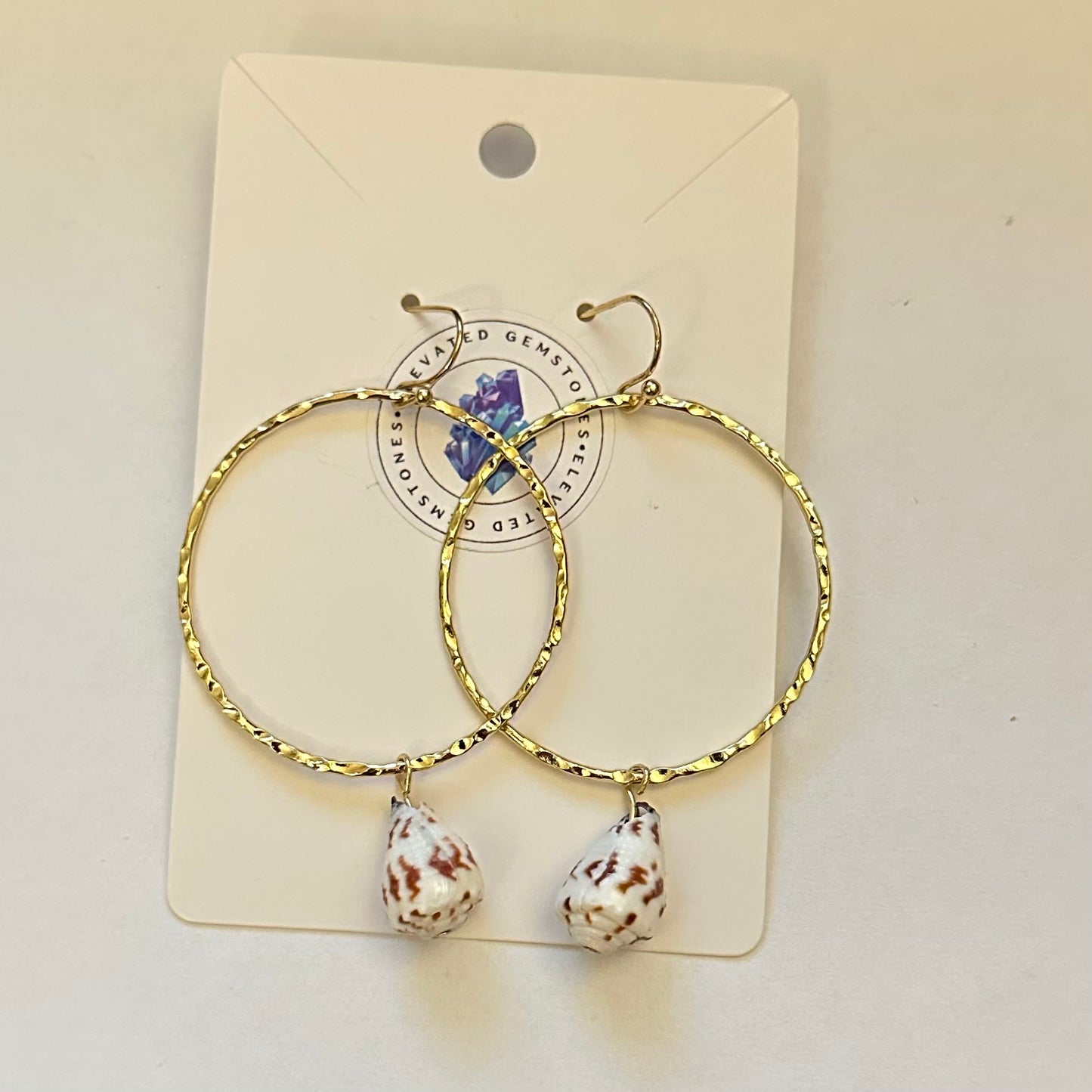 Hebrew Cone Shell Hoop Earrings