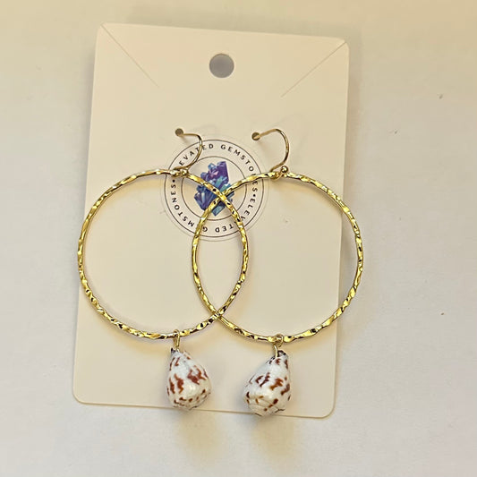 Hebrew Cone Shell Hoop Earrings