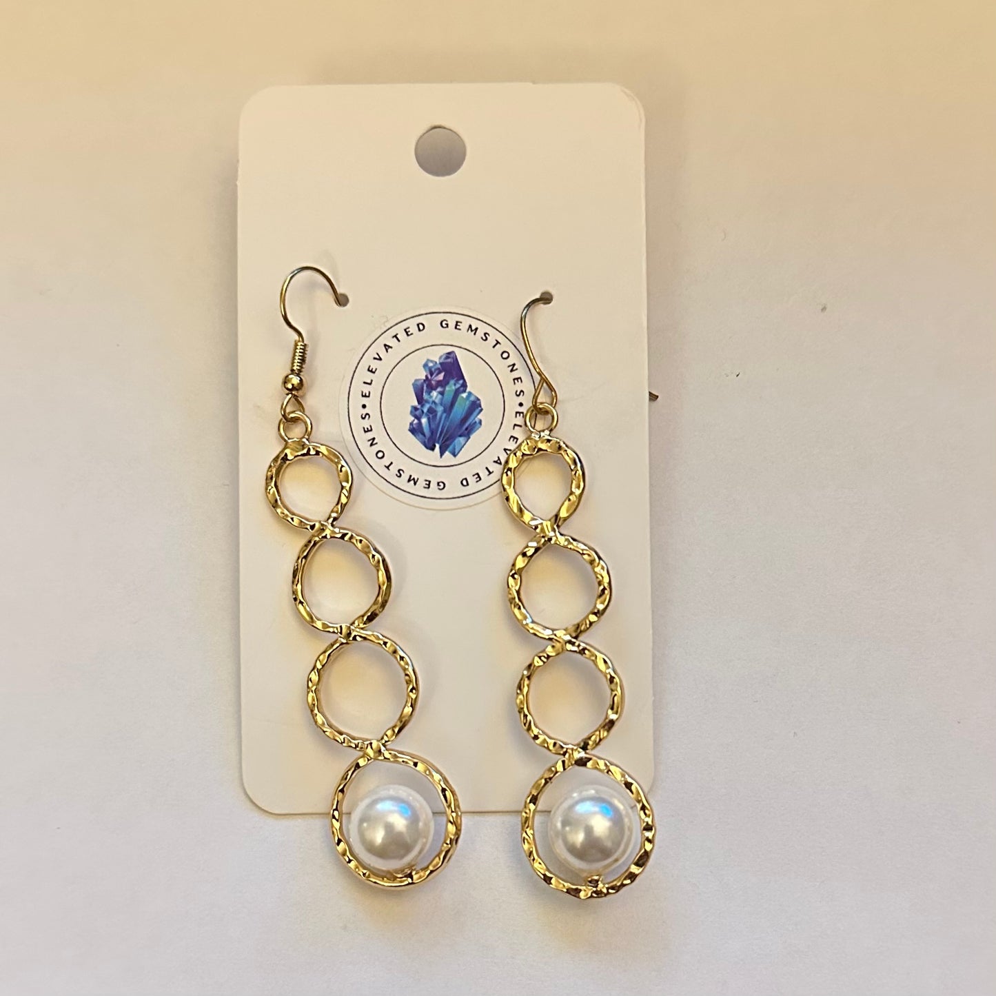 Circle Shell Pearl Dangle Earring