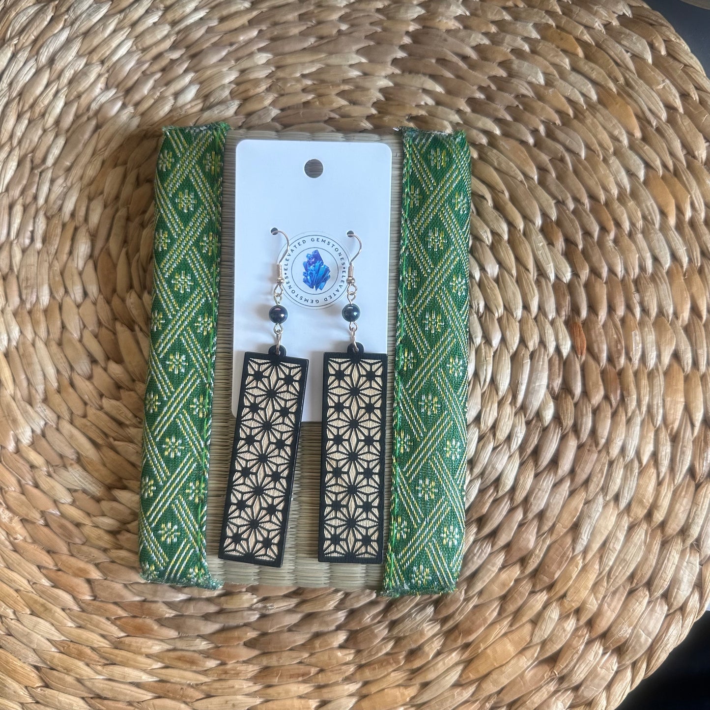 Peacock Pearl Leaf Earrings