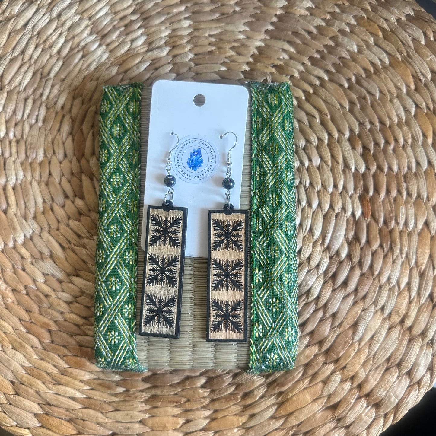 Peacock Pearl Leaf Earrings