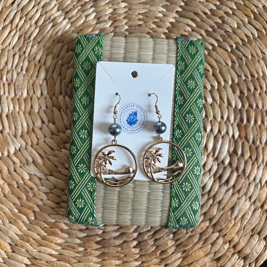 Coconut Tree Dangle Earrings