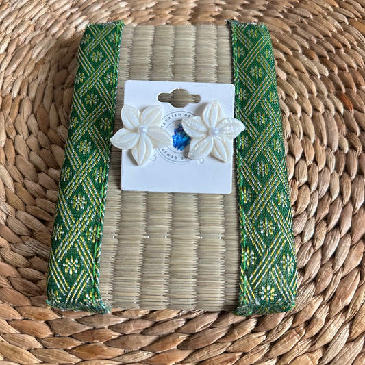 White Flower Earrings