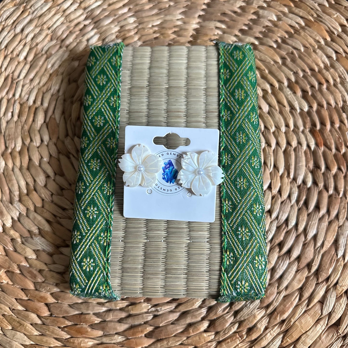 White Flower Earrings