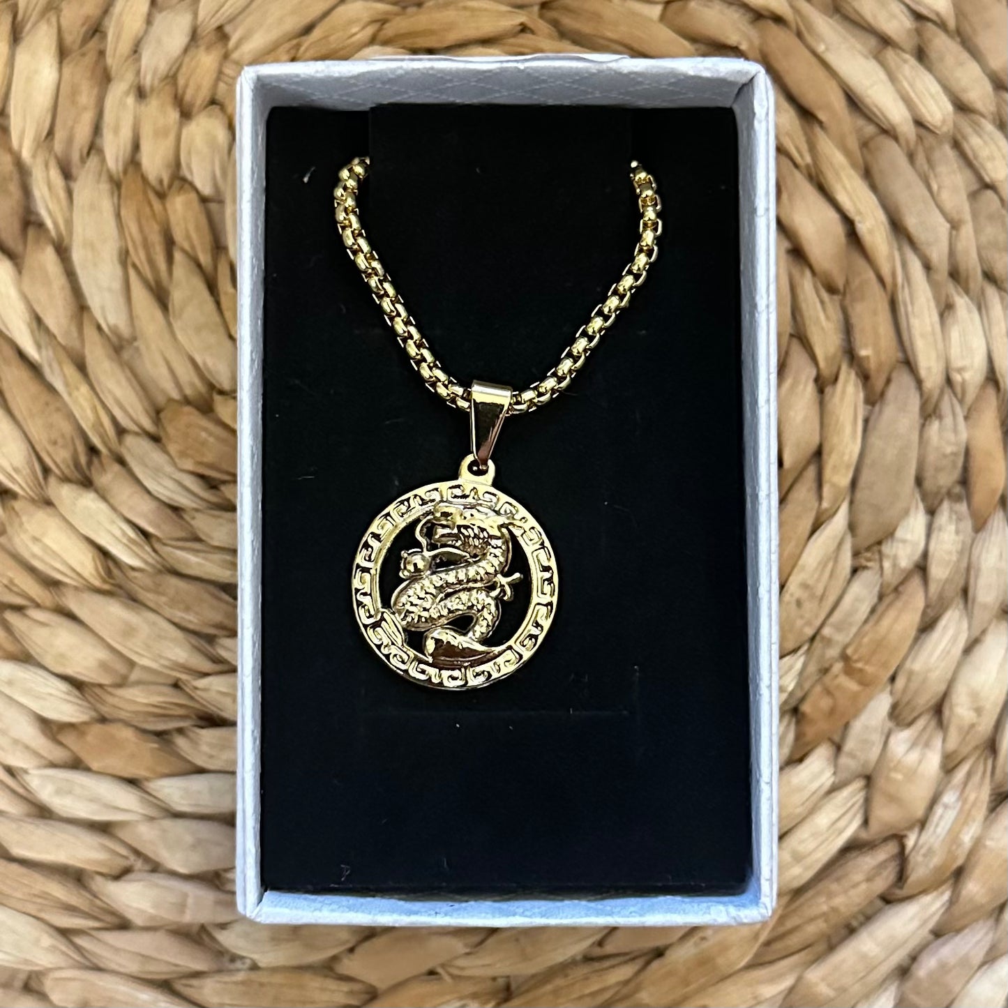 Golden Dragon Pendant Necklace