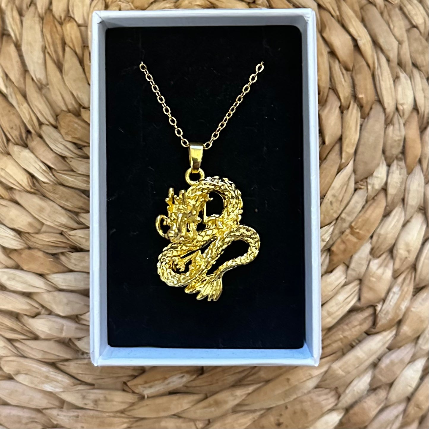 Golden Dragon Pendant Necklace