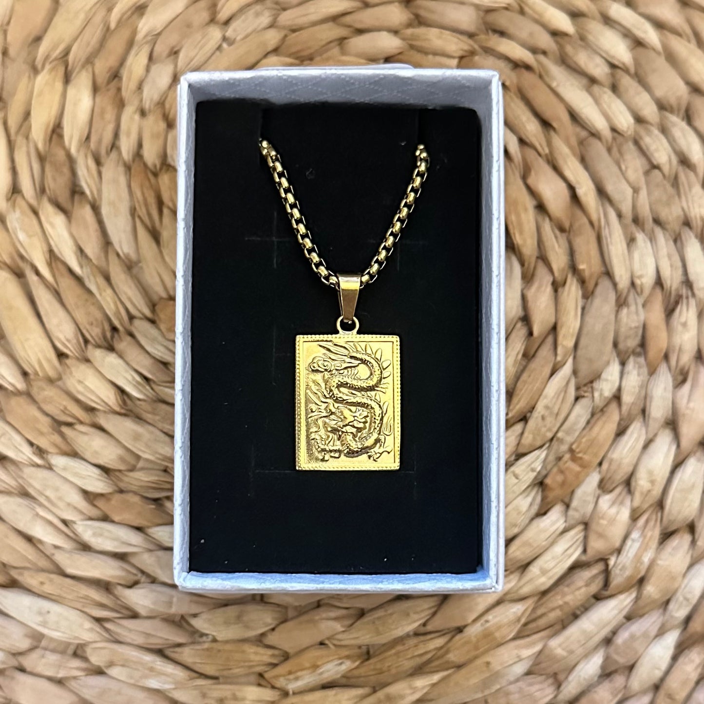 Golden Dragon Pendant Necklace