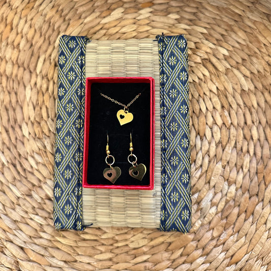 Gold Heart Jewelry Set