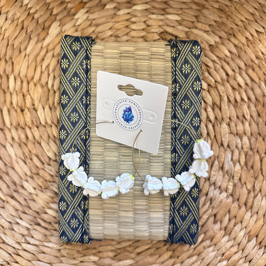 Crown Flower 1 Hoop Earrings