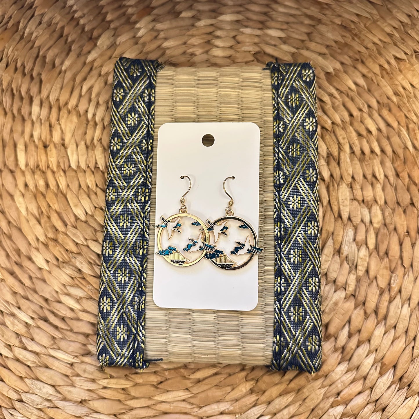 Two Flying Crane Earrings