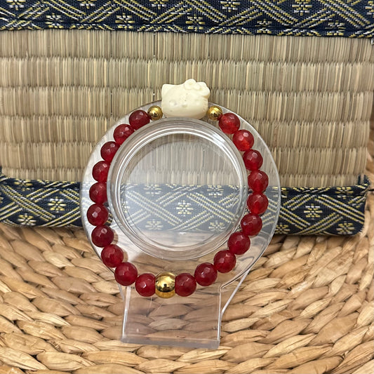 Red Faceted Jade