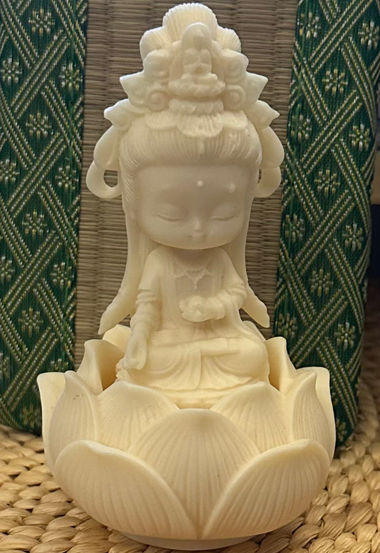 Lotus Guanyin Buddhist Figurine
