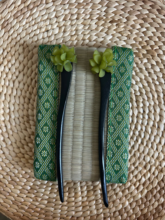 Floral Wooden Hair Stick