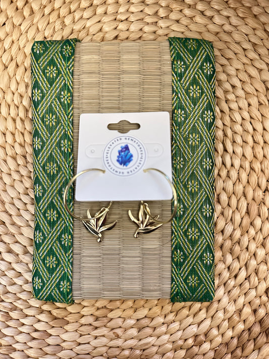 Bird Of Paradise Hoop Earrings