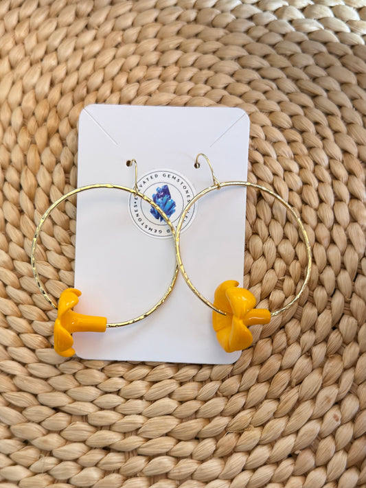 Orange Puakenikeni Earrings