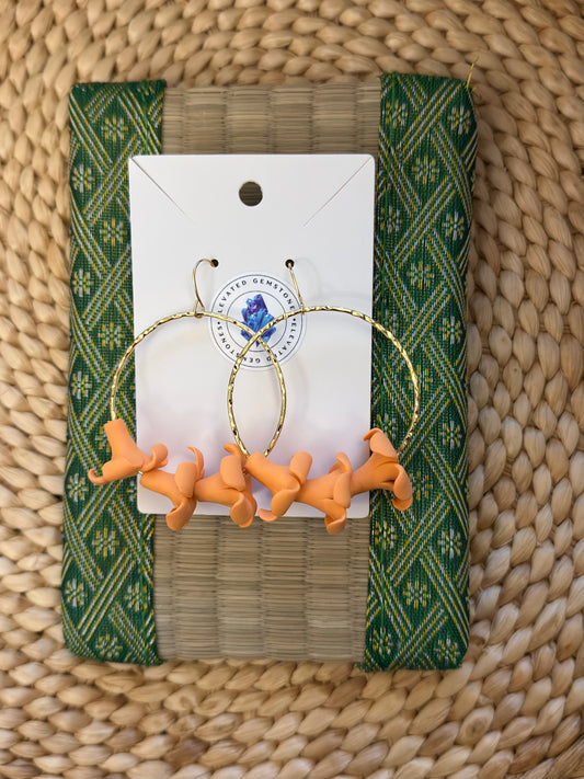 Orange 3 Puakenikeni Earrings
