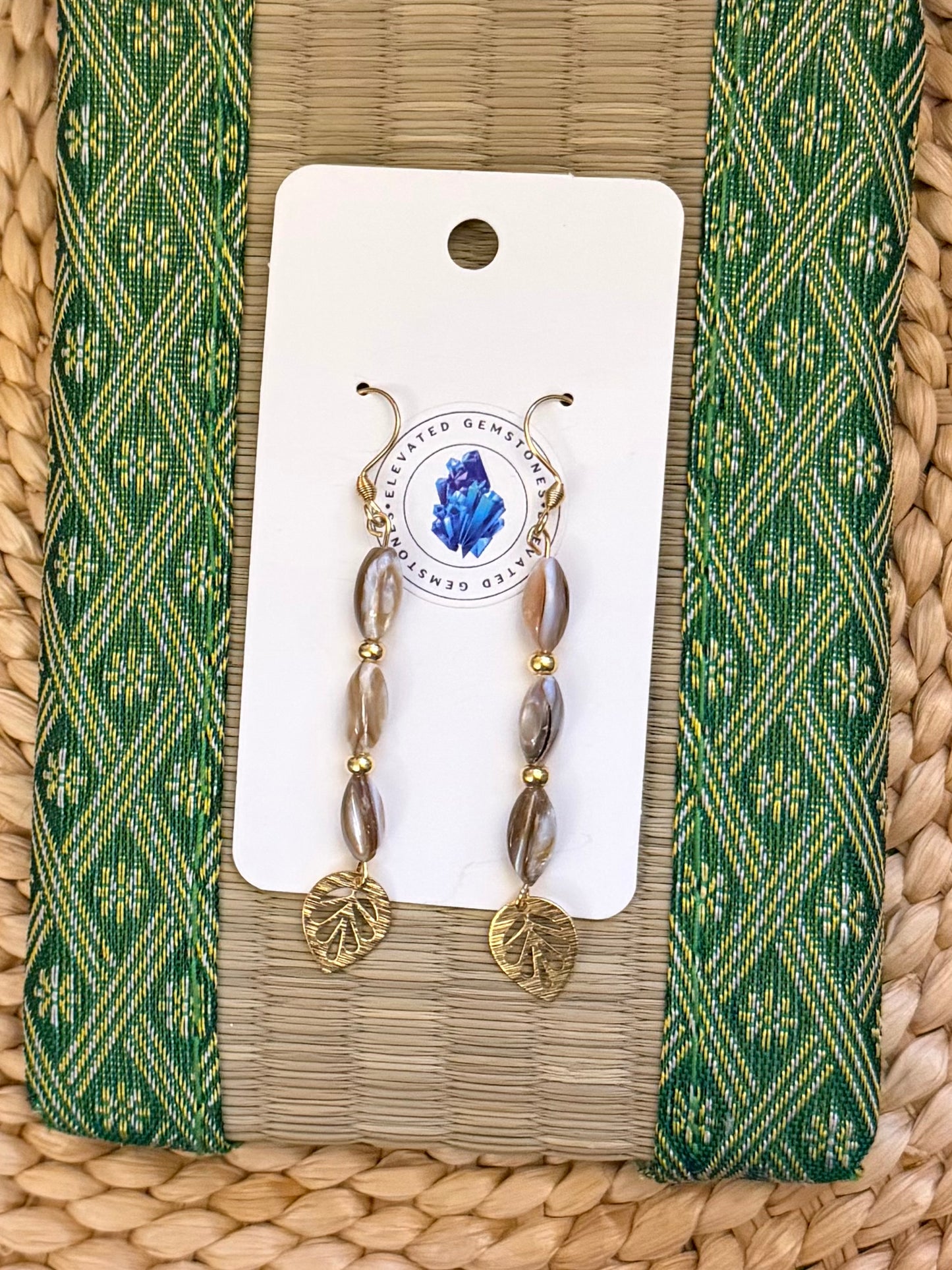 Mother Of Pearl Leaf 1 Earrings