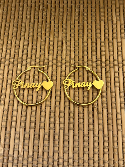 Pinay Heart Earrings
