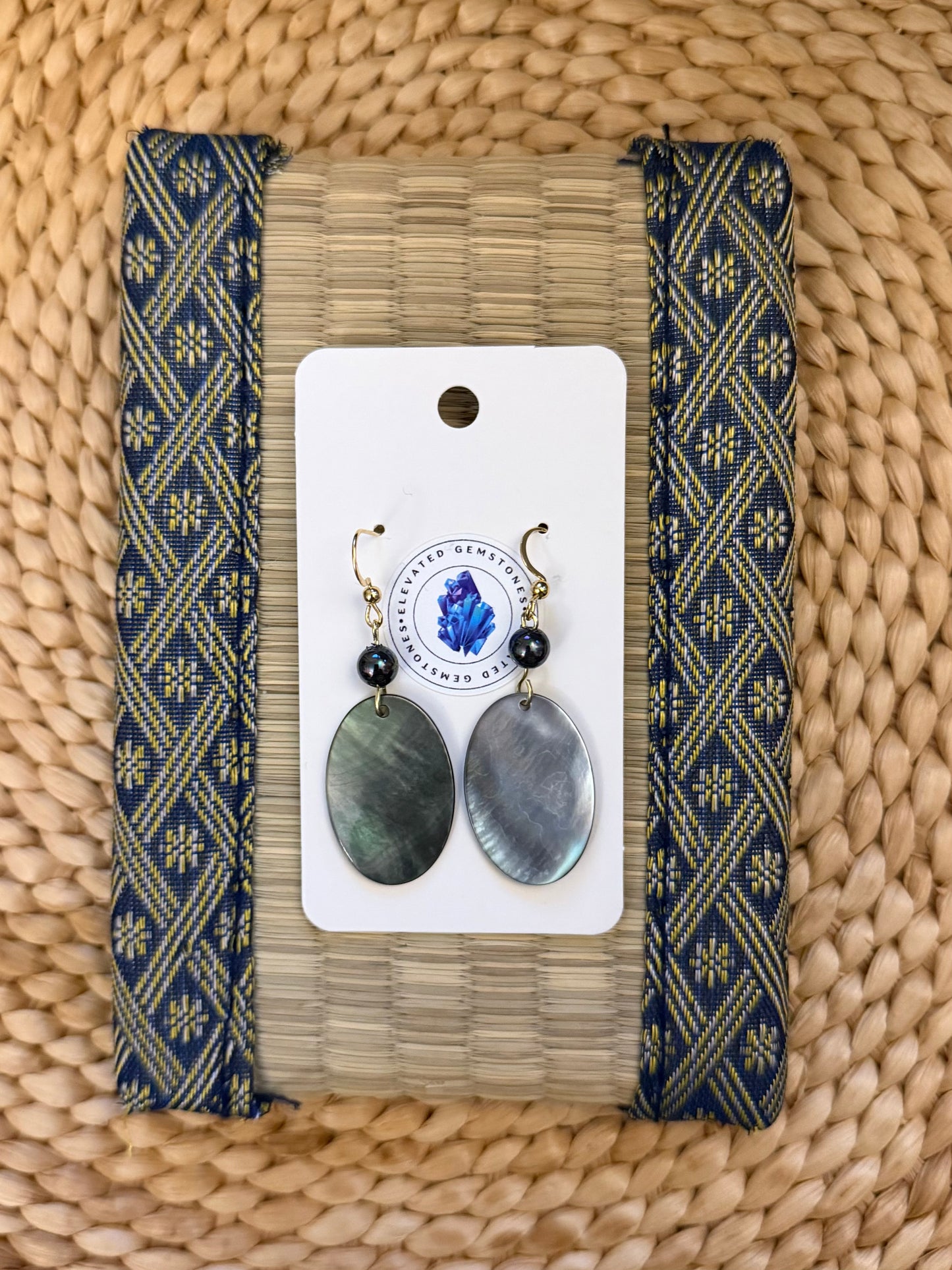 Peacock Pearl Abalone Earrings