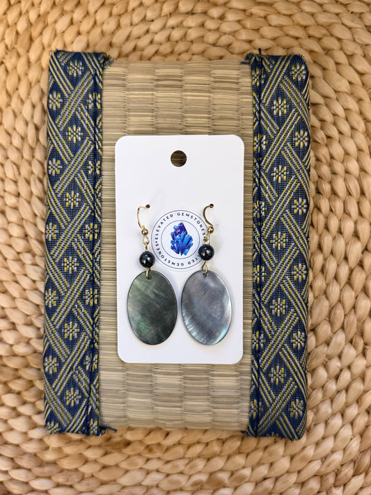 Peacock Pearl Abalone Earrings