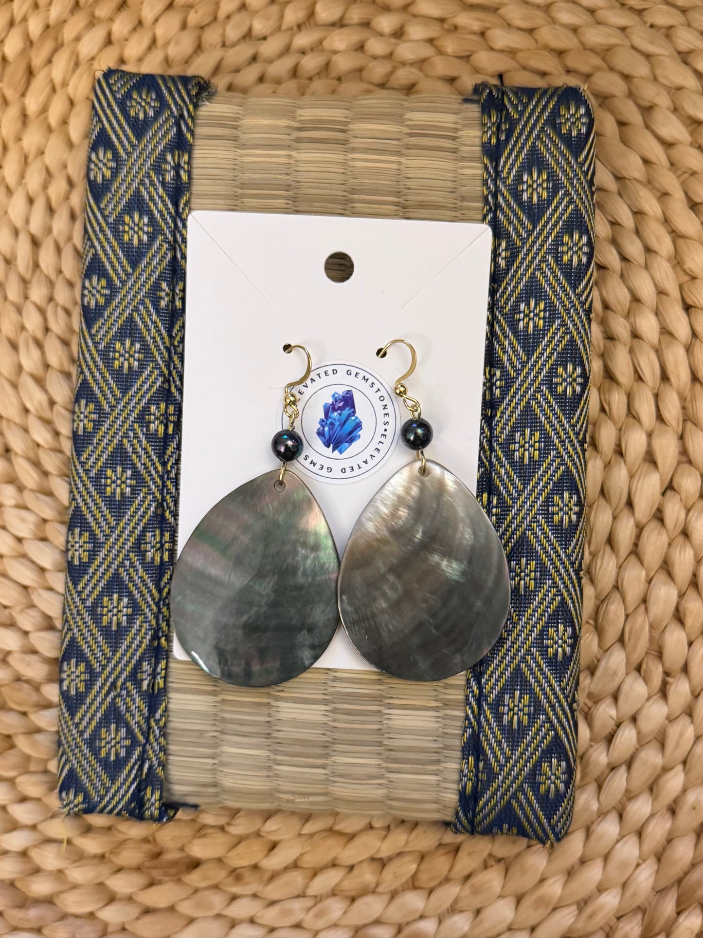 Peacock Pearl Abalone Earrings