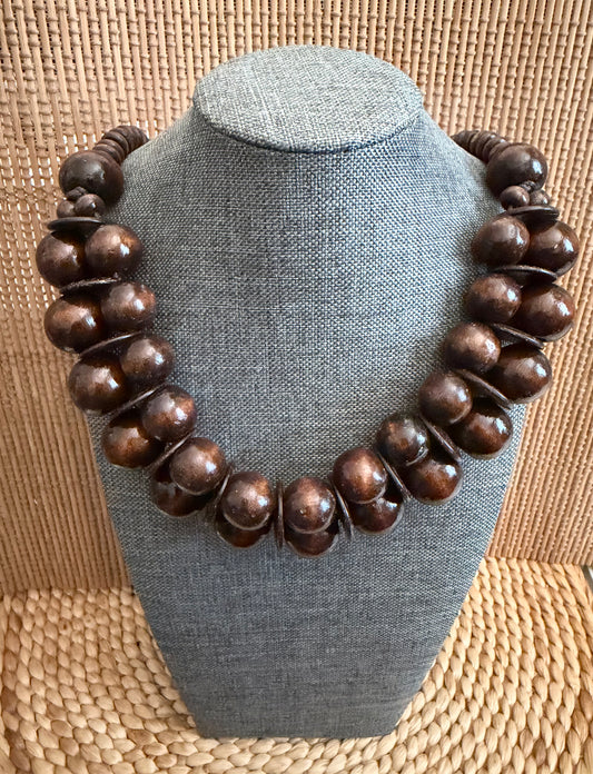 Round Coconut Wooden Necklace