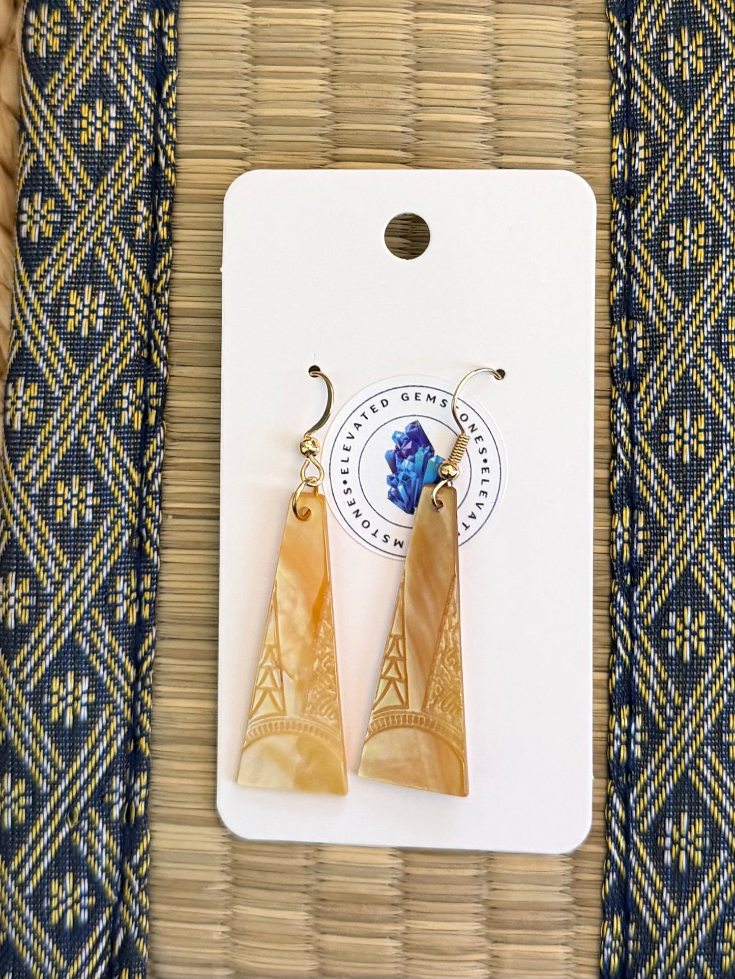 Tribal Yellow Shell Earring