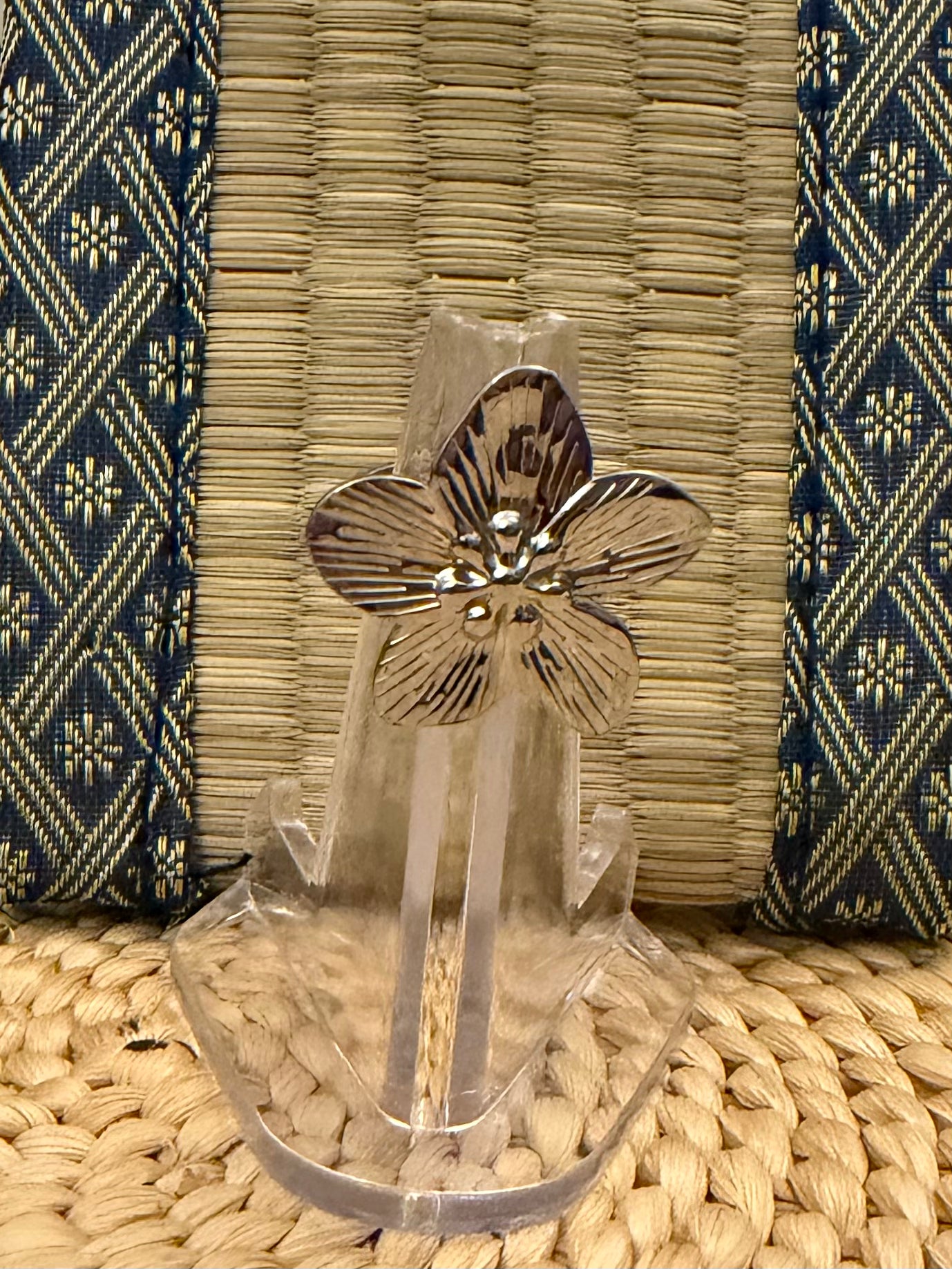 Silver Hibiscus Flower Ring