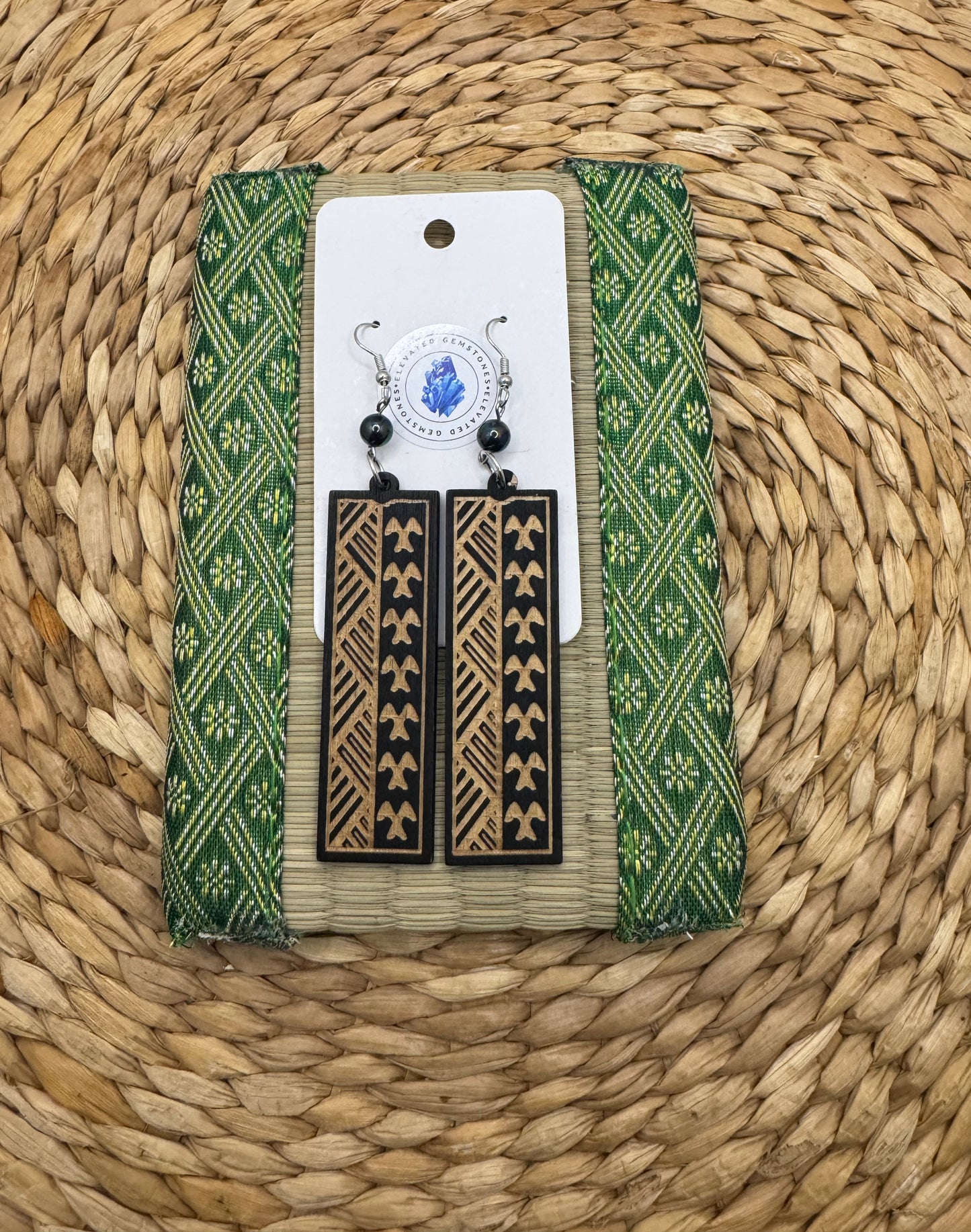 Peacock Pearl Leaf Earrings