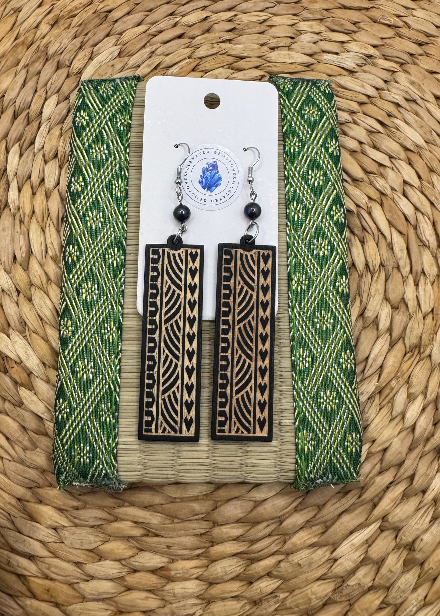 Peacock Pearl Leaf Earrings