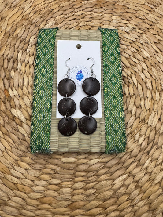 Coconut Shell Dangle Earrings