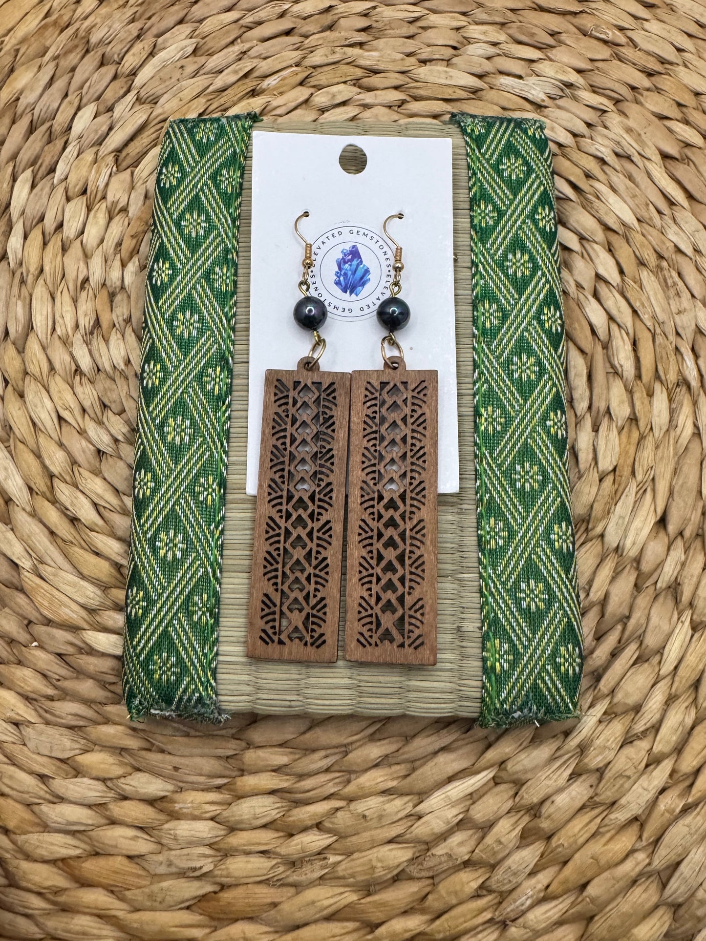 Peacock Pearl Leaf Earrings