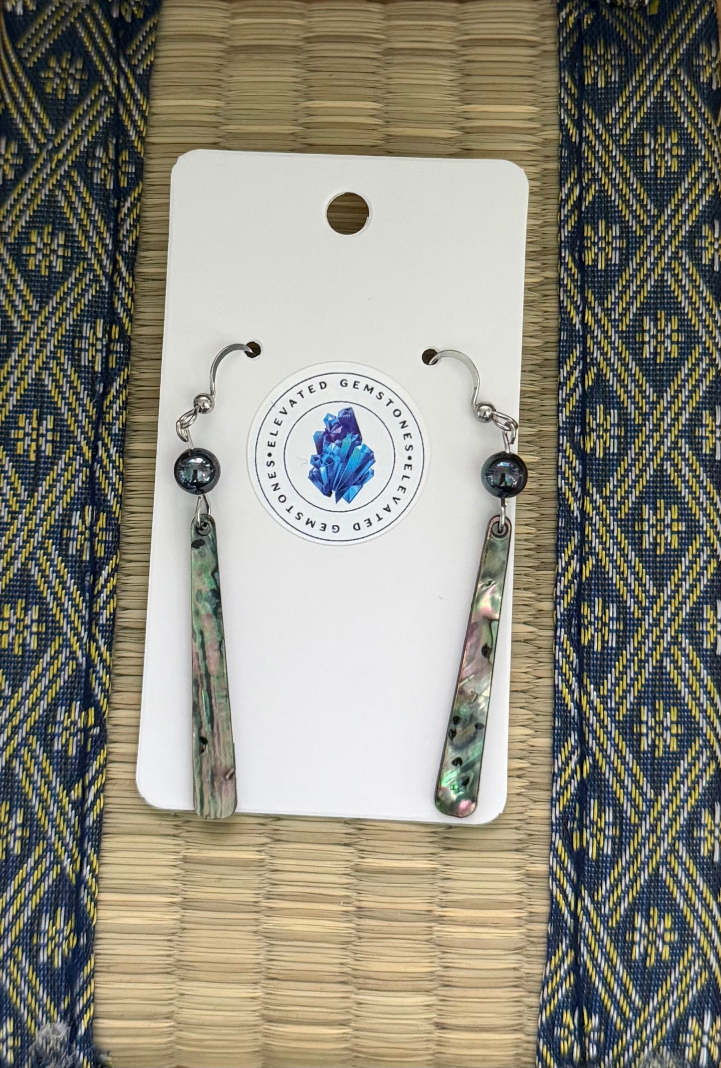 Abalone Peacock Pearl Long Earrings