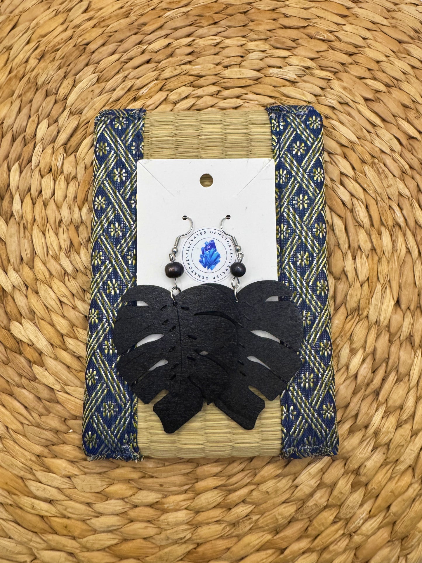 Peacock Pearl Leaf Earrings