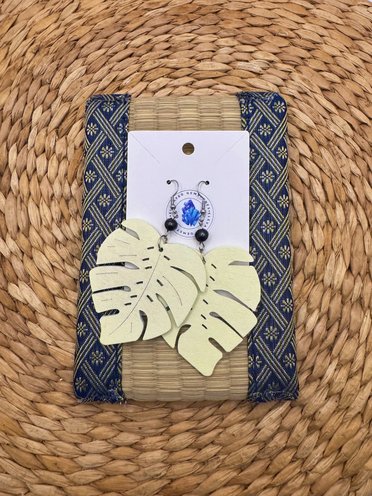 Peacock Pearl Leaf Earrings