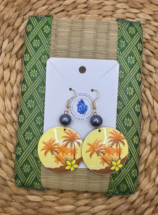 Palm Tree Round Earring