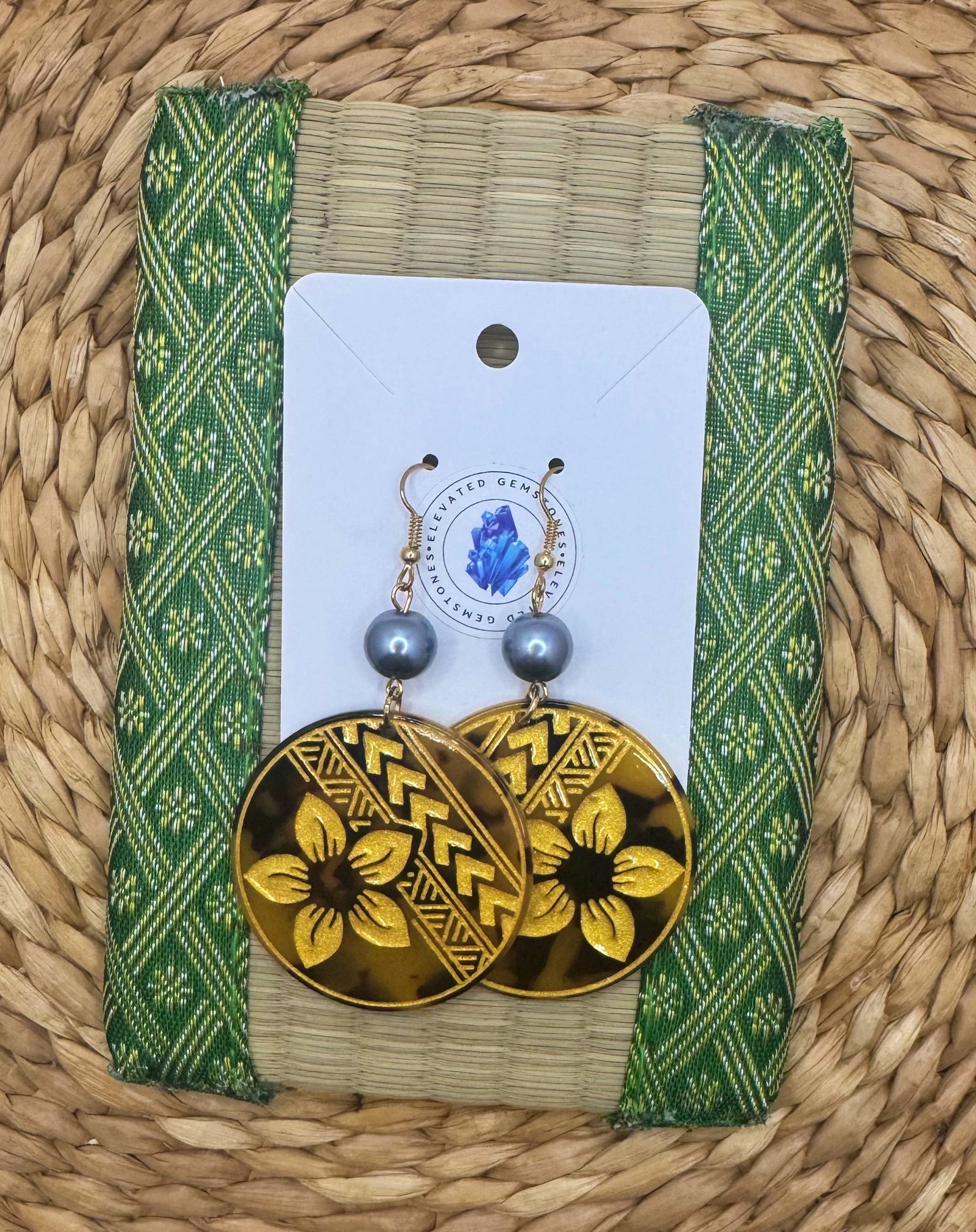 Plumeria Tribal Earrings