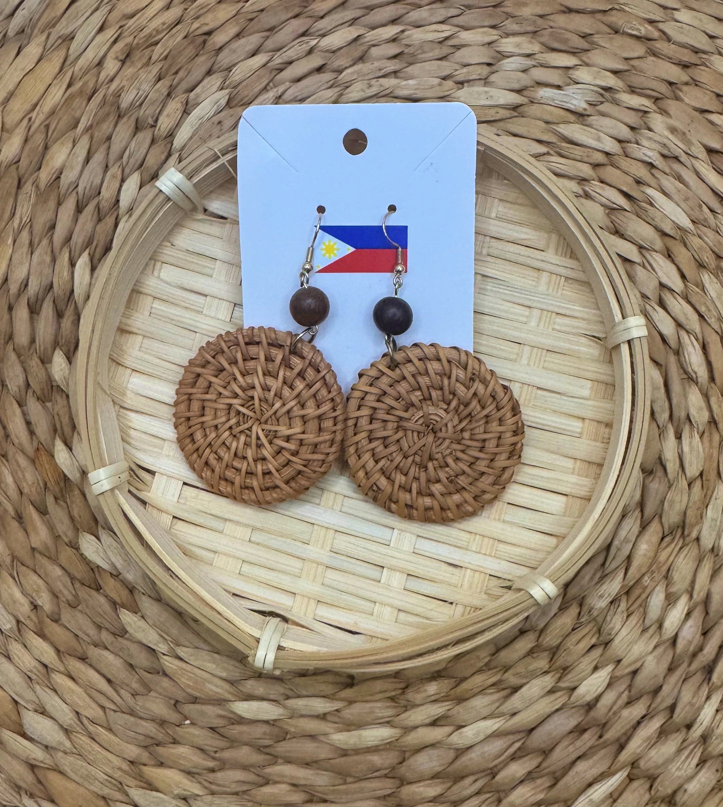 Madre De Cacao Rattan Earrings