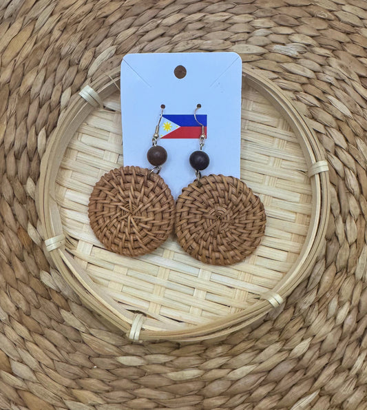 Madre De Cacao Rattan Earrings