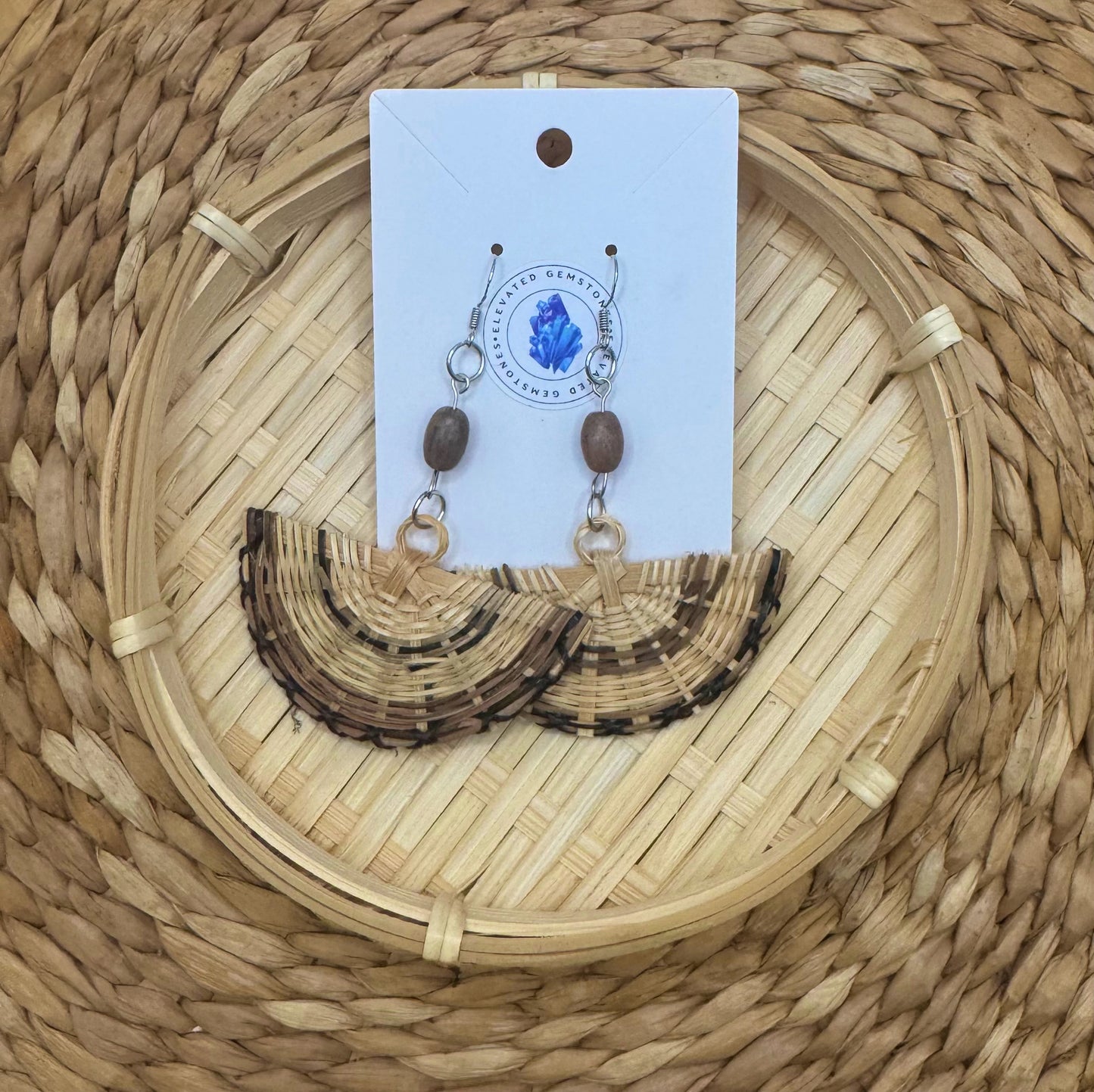 Rattan Fan Dangle Earring