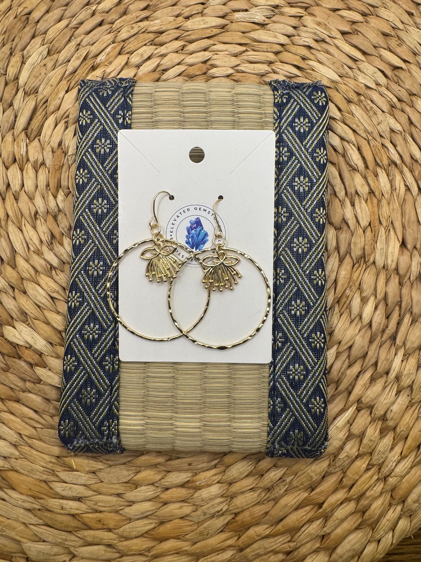 Gold Flower Hoop Earrings