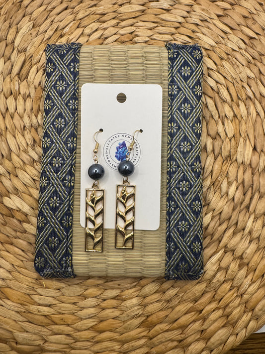 Bird of Paradise Pearl Rectangle Earring
