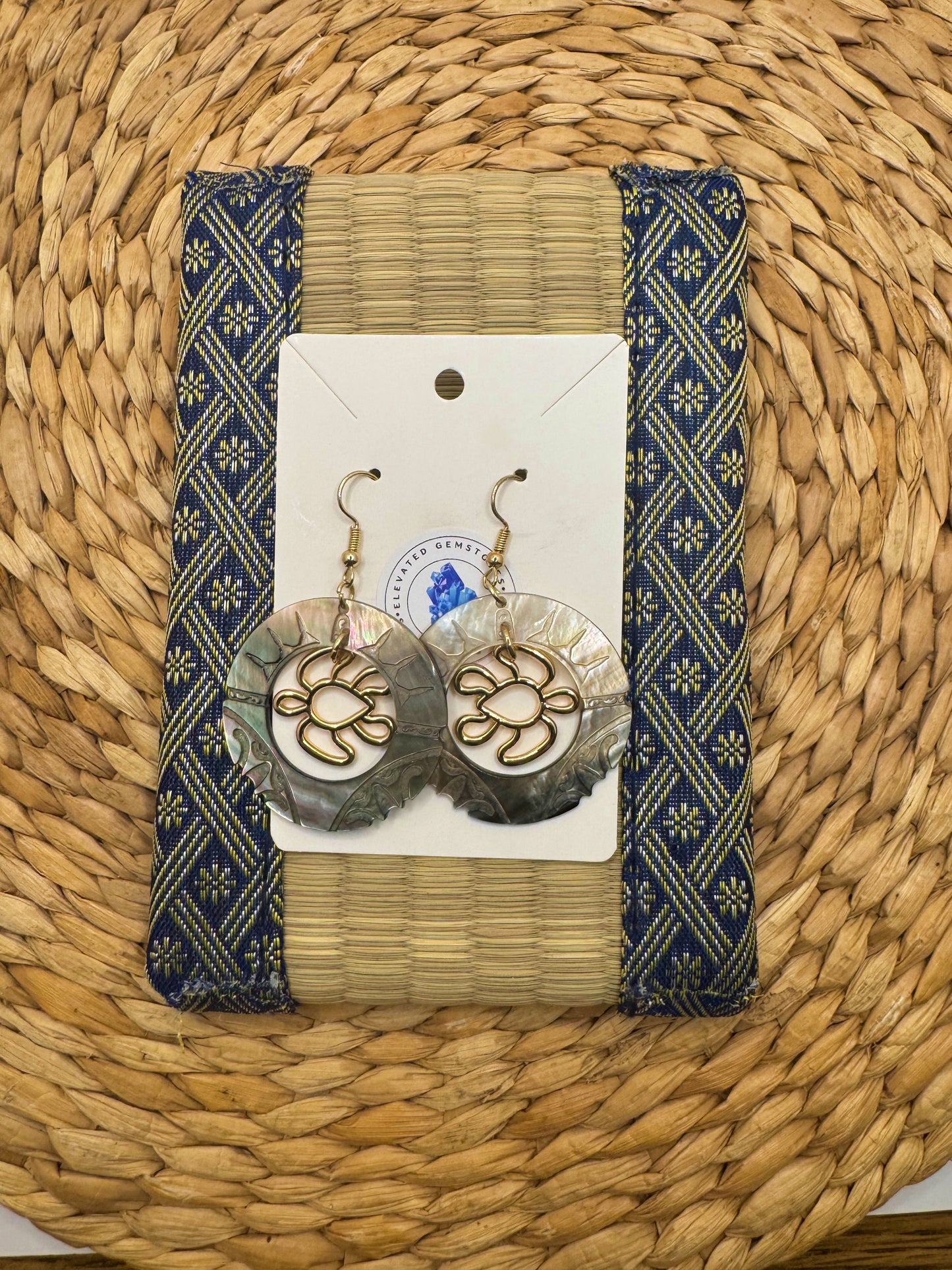 Black Shell Turtle Earrings