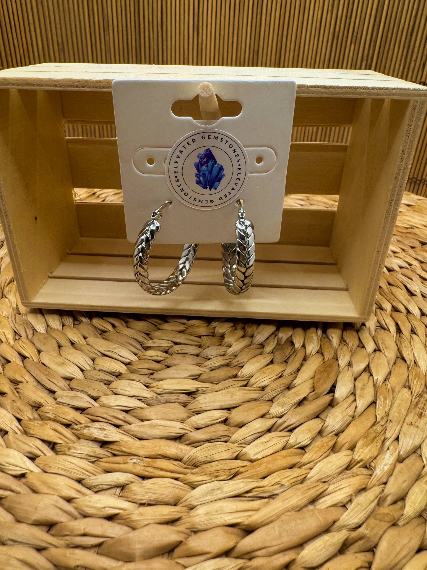 Double Leaf Stainless Steel Hoop Earrings