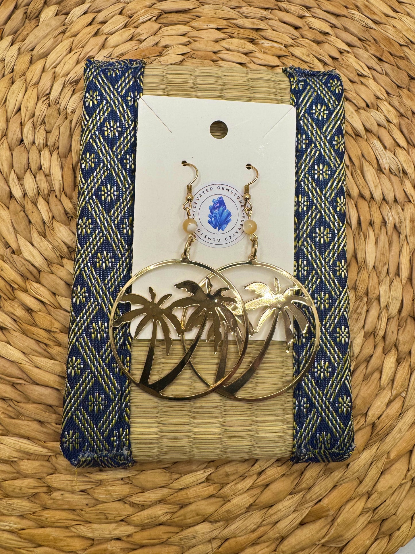 Mother of Pearl Coconut Tree Earrings